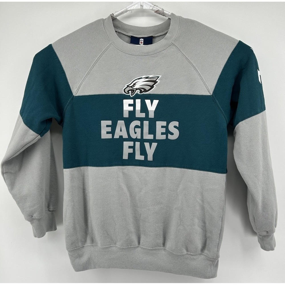 Miller Light Philadelphia Eagles NFL Fly Eagles Fly Sweatshirt Gray Green‎ Large